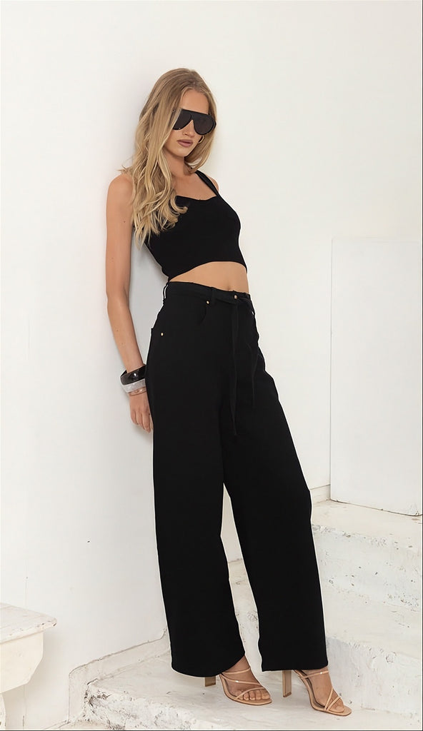 Ave Wide Leg Jean Black