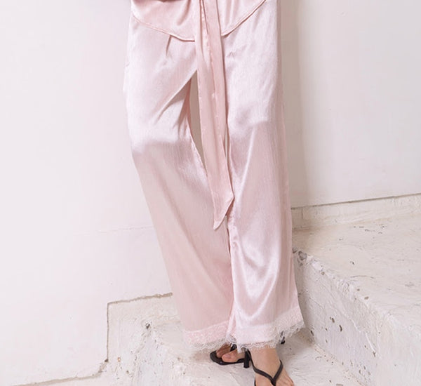 Ave Lace Hem Pant Peony