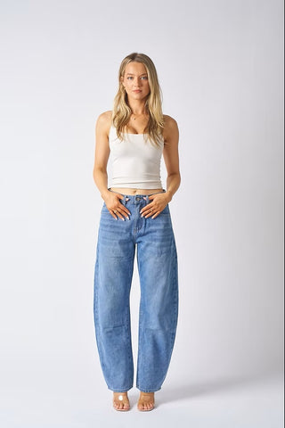 Barrel Leg Jeans Lt Blue