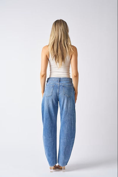 Barrel Leg Jeans Lt Blue