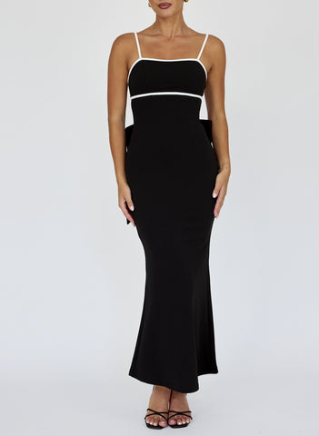 Bow Ponti Dress Black