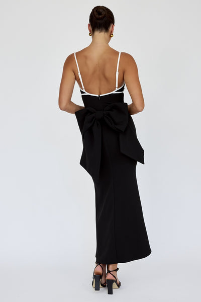 Bow Ponti Dress Black