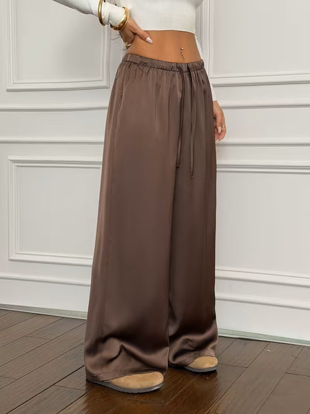 Sonia Satin Pant Chocolate