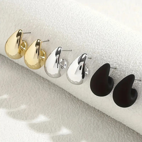 Trio Earrings Black-Gold-Silver - Cavorte 