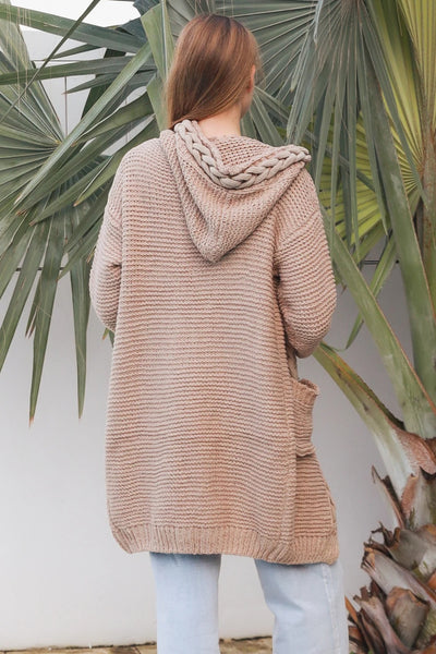 Bondi Hooded Cardigan Camel