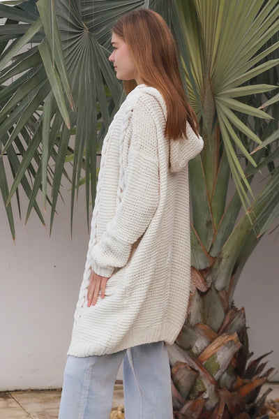 Bondi Hooded Cardigan Cream