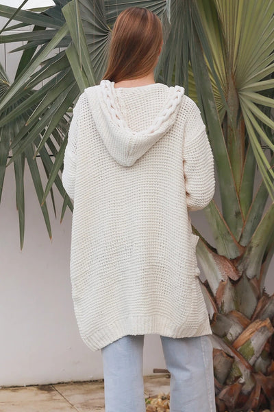 Bondi Hooded Cardigan Cream