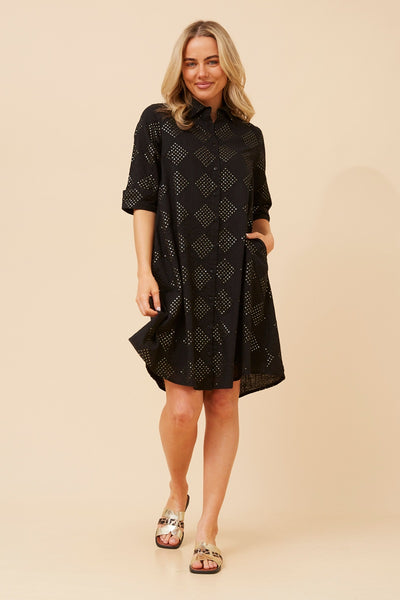 Celine Embossed Cotton Dress