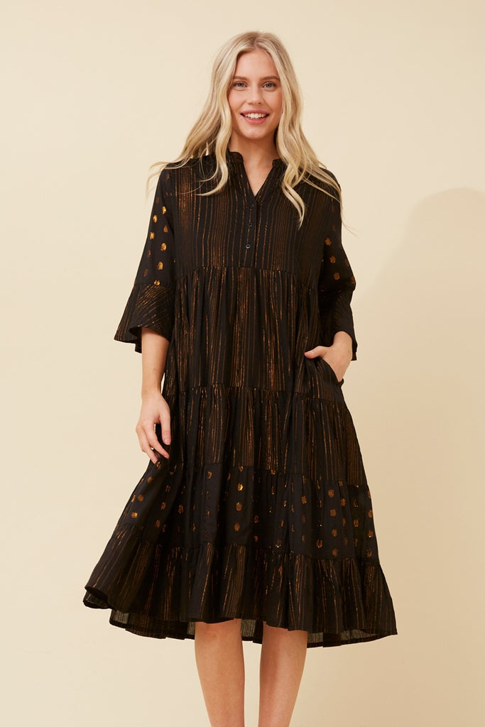 Christa Embossed Cotton Dress