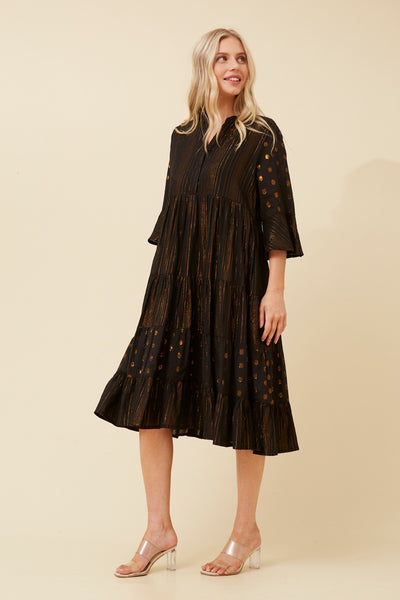 Christa Embossed Cotton Dress
