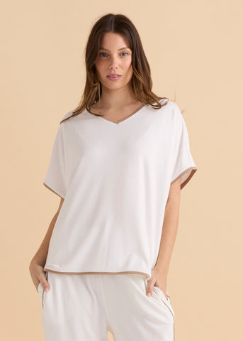 Clara Tee White Beige