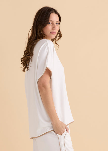 Clara Tee White Beige