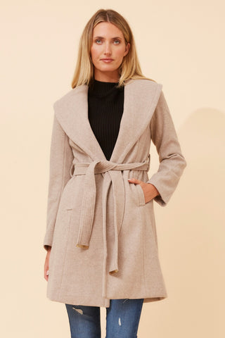 Phoebe Wrap Coat Oatmeal