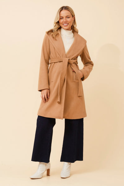 Phoebe Wrap Coat Camel