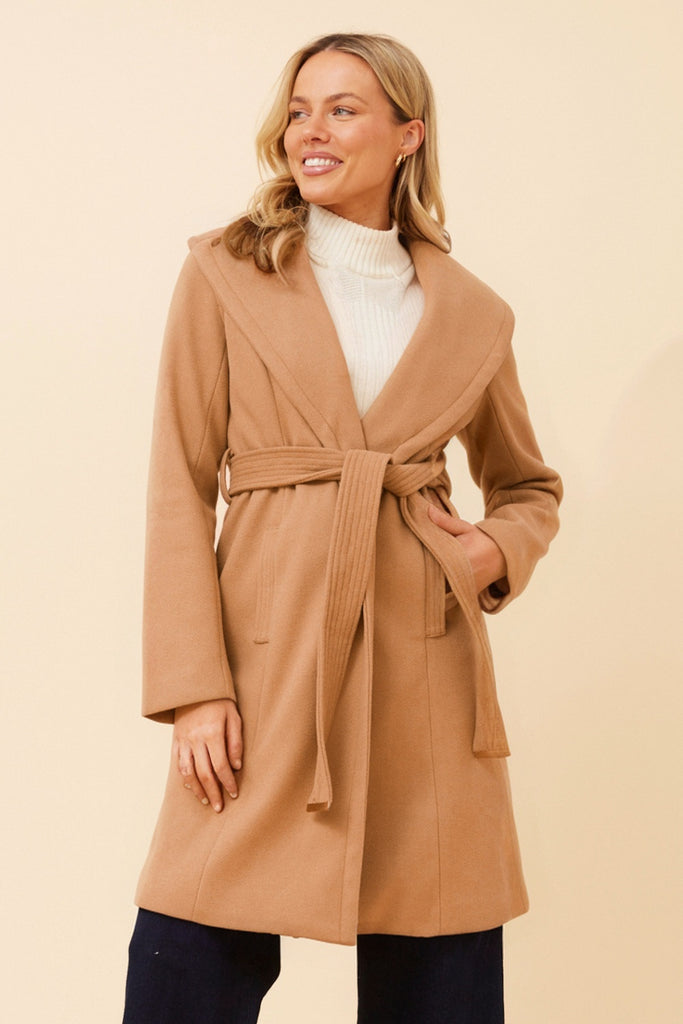 Phoebe Wrap Coat Camel