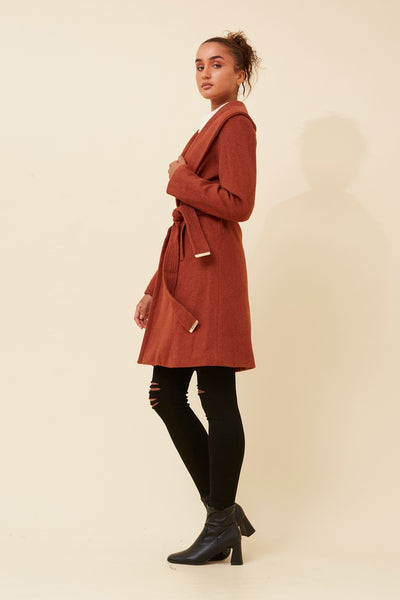Phoebe Wrap Coat Rust