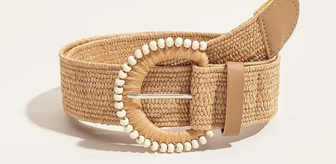 Contrast Buckle Belt Natural