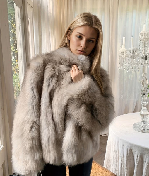 Carey Faux Fur Jacket Greige