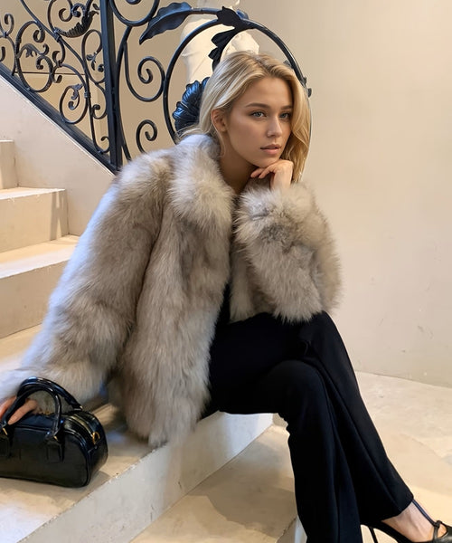 Carey Faux Fur Jacket Greige