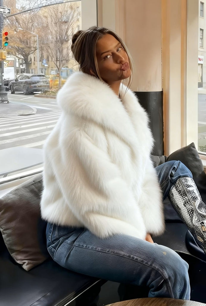 Carter Faux Fur Jacket White