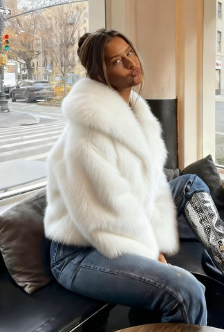 Carter Faux Fur Jacket White