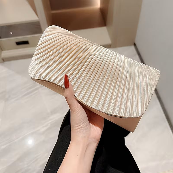 Champagne Pleat Clutch