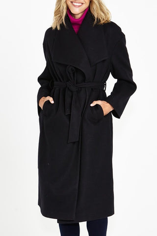Christina Wrap Coat Black