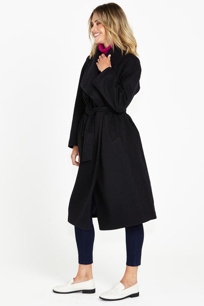 Christina Wrap Coat Black
