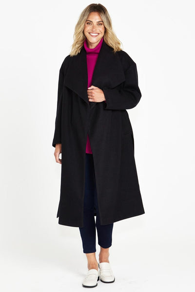 Christina Wrap Coat Black