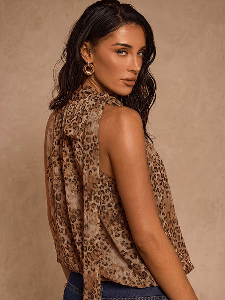 Claudette Lined Top Leopard