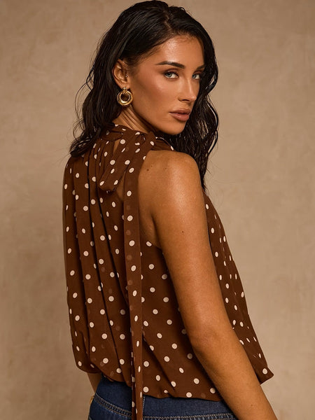 Claudette Lined Top Chocolate