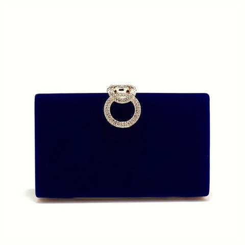 Clutch Diamante Circles Navy