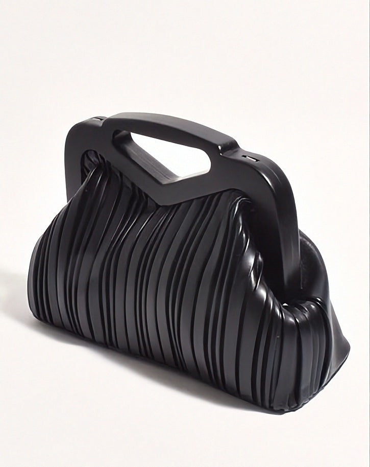 Clutch Pleated Black