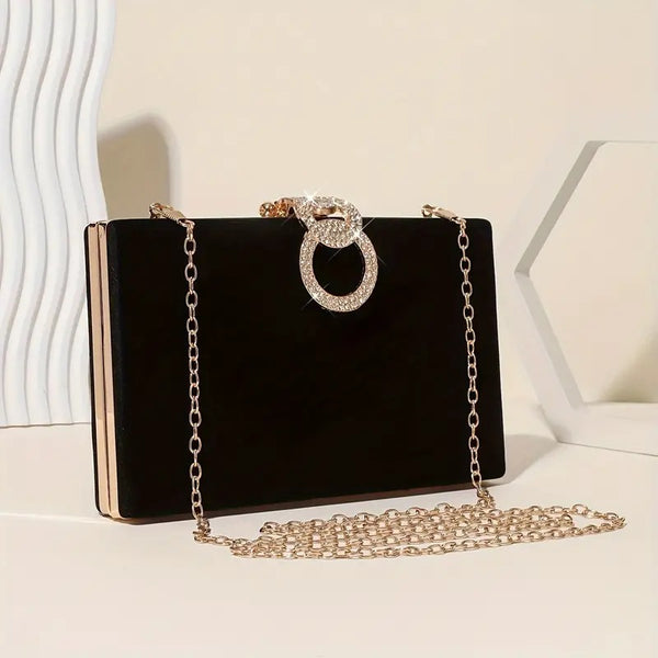 Clutch Diamante Circles Black