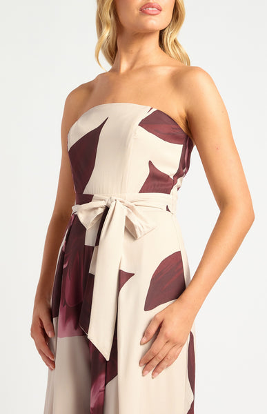 Cream-Merlot Jumpsuit