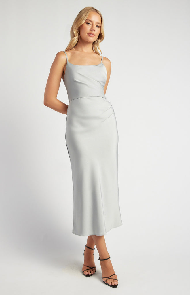 Crystal Satin Cocktail Dress