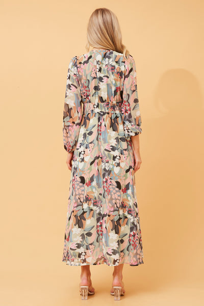 Gina Floral Print Midi Dress - Cavorte 
