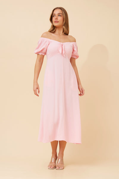 Sophia Midi Dress Powder Pink