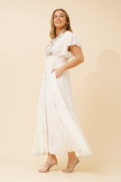 Gretta Embroidered Boho Dress - Cavorte 