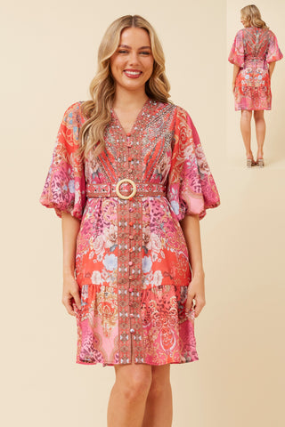 Sasha Embossed Mini Dress