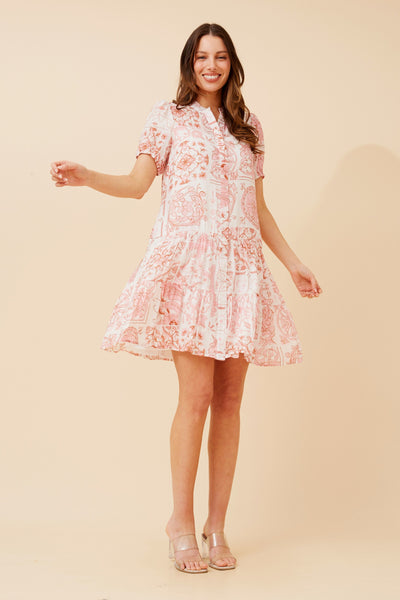 Monique Paisley Print Mini Dress