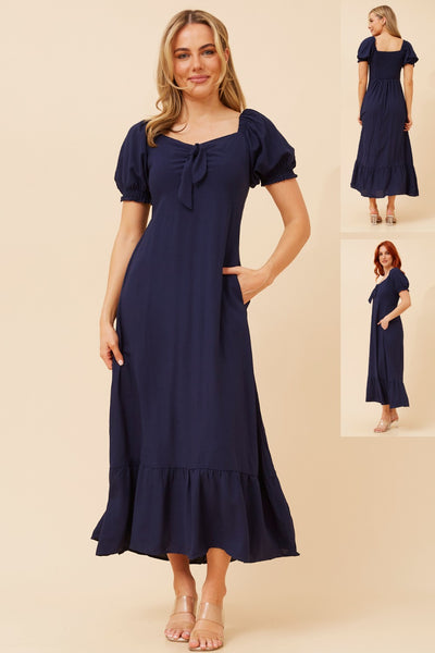 Sophia Midi Dress Navy