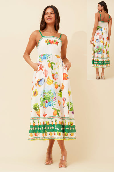 Kate Border Print Maxi Dress