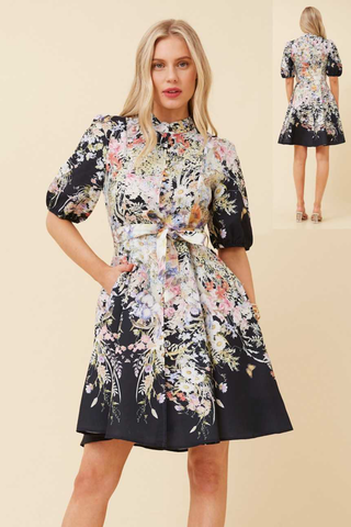 Courtney Print Dress Black