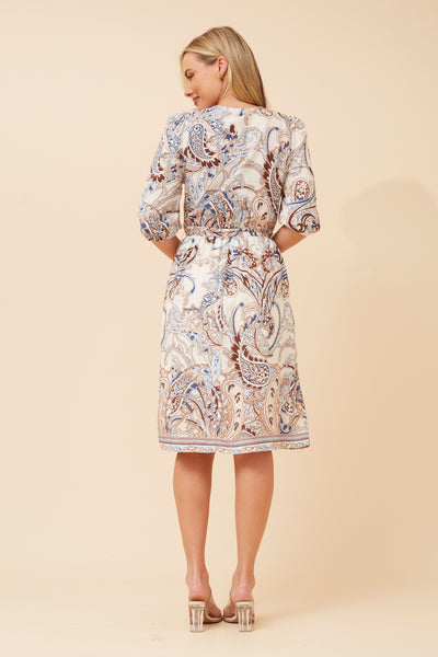 Paisley Border Print Dress