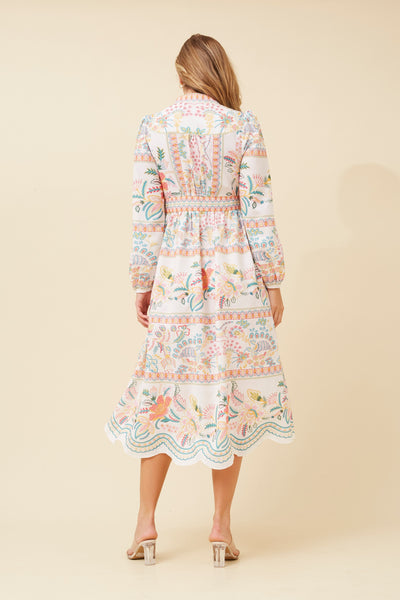 Selina Scalloped Hem Print Dress - Cavorte 