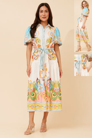 Jules Placement Print Shirt Dress