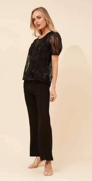 Diana Sequin Mesh Top