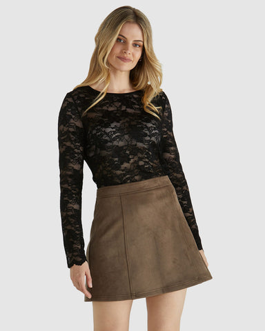 Dove Lace Top Black - Cavorte 