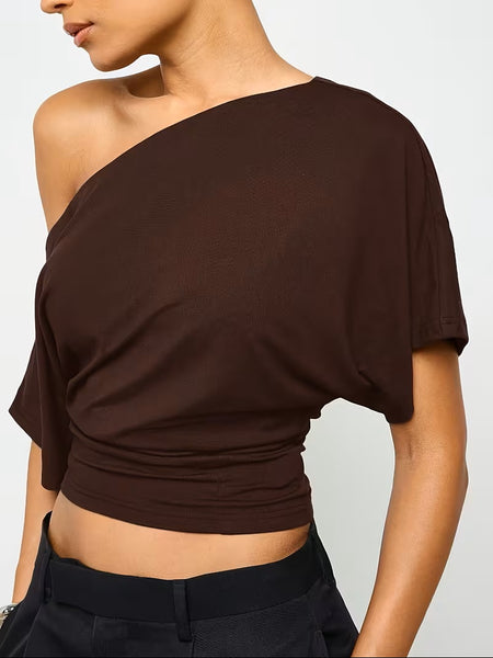 Drop Shoulder Top Chocolate